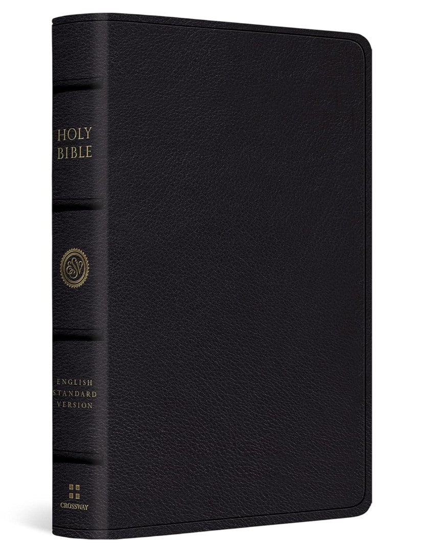ESV Large Print Bible, Top Grain Leather, Black