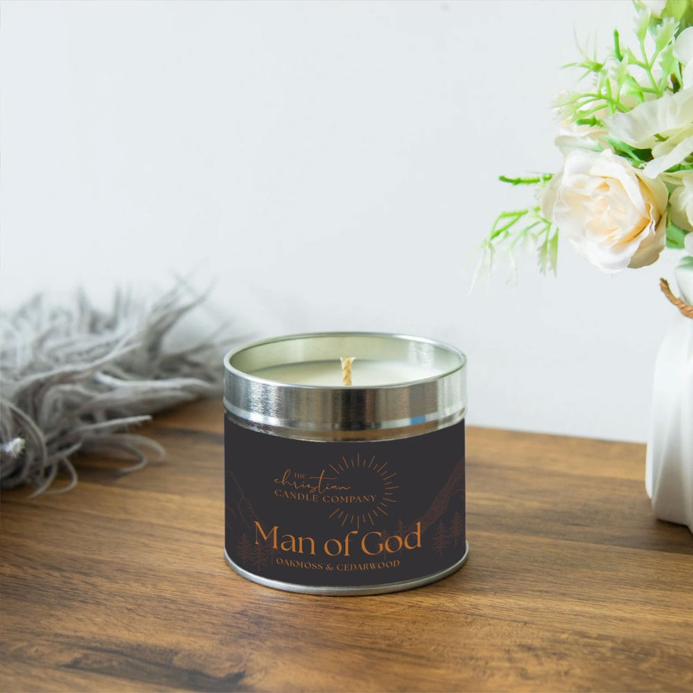 Man of God - Oakmoss & Cedarwood Candle In A Tin - Re-vived