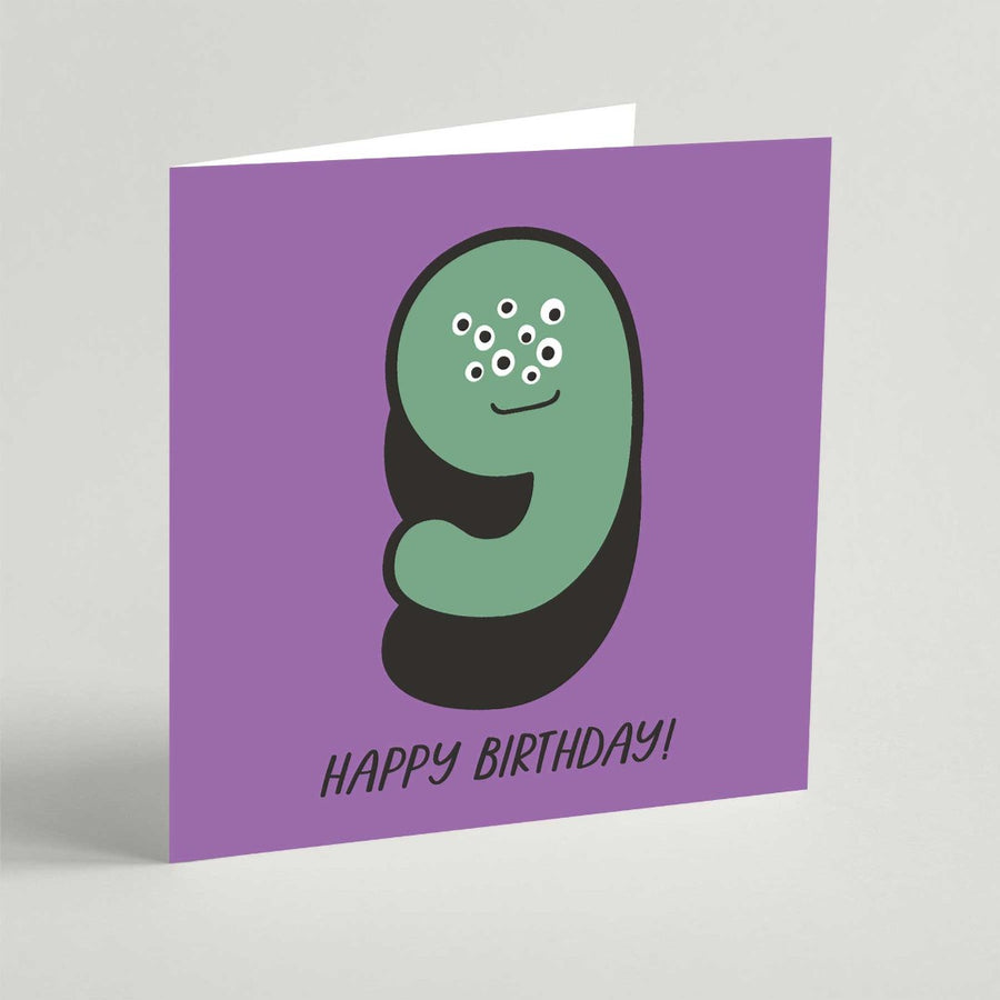 Nine Birthday Square Card