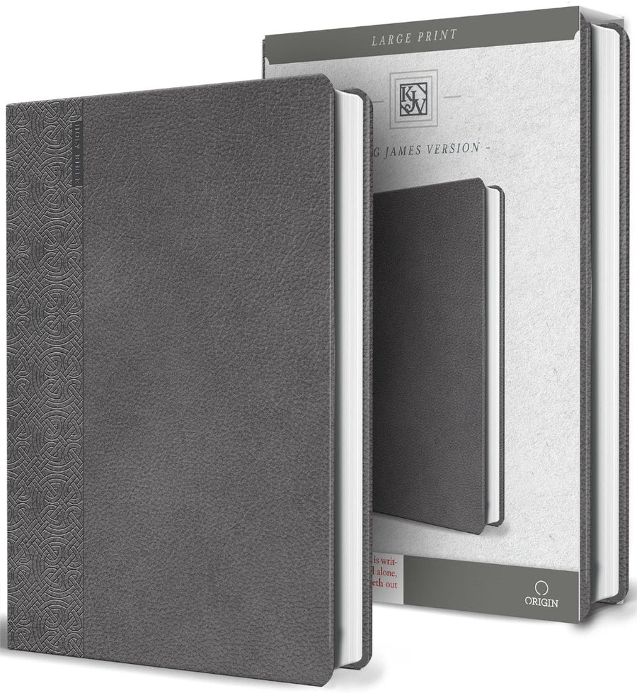 KJV Holy Bible, Large Print Handy, Gray Imitation Leather