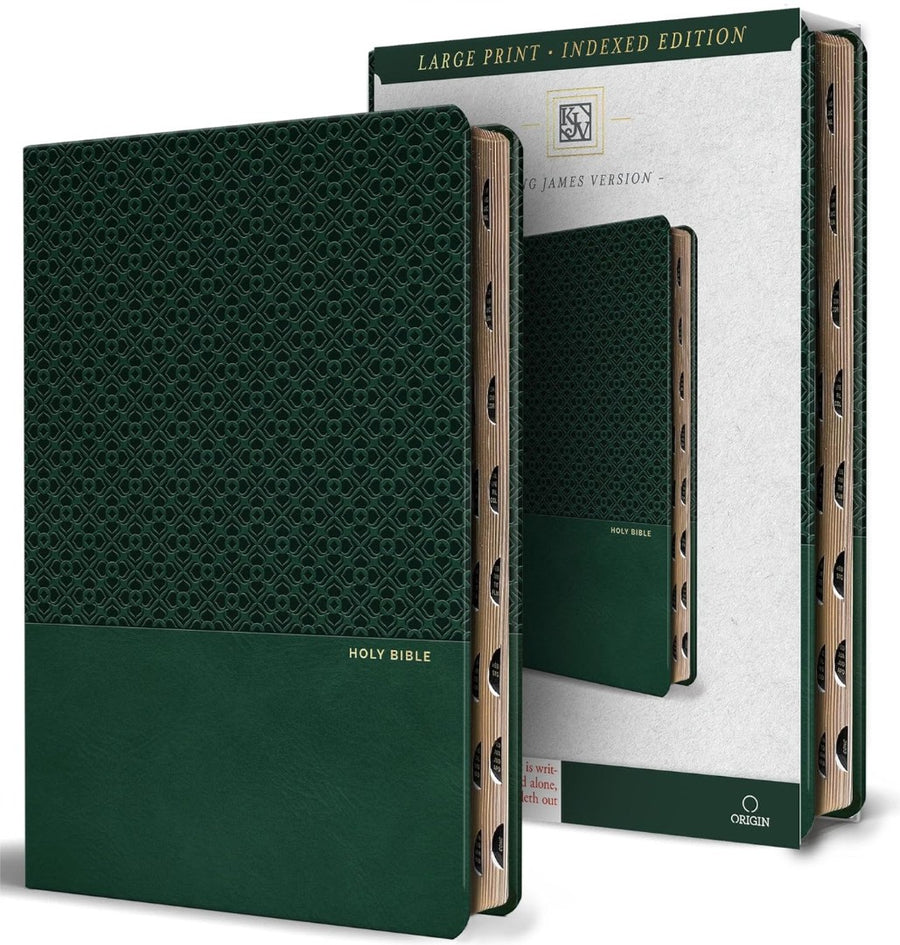 KJV Holy Bible, Large Print Handy, Gren Premium IL, Indexed