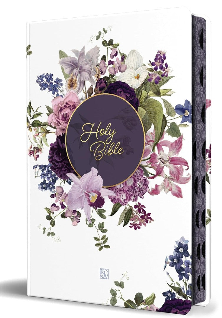 KJV Holy Bible, Large Print Handy, Purple Flower, Indexed