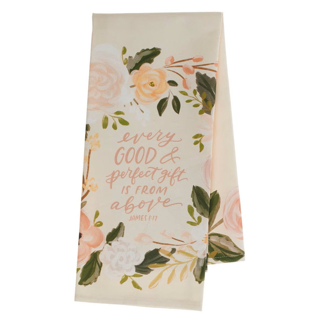 Every Good and Perfect Gift Peach Cotton Tea Towel