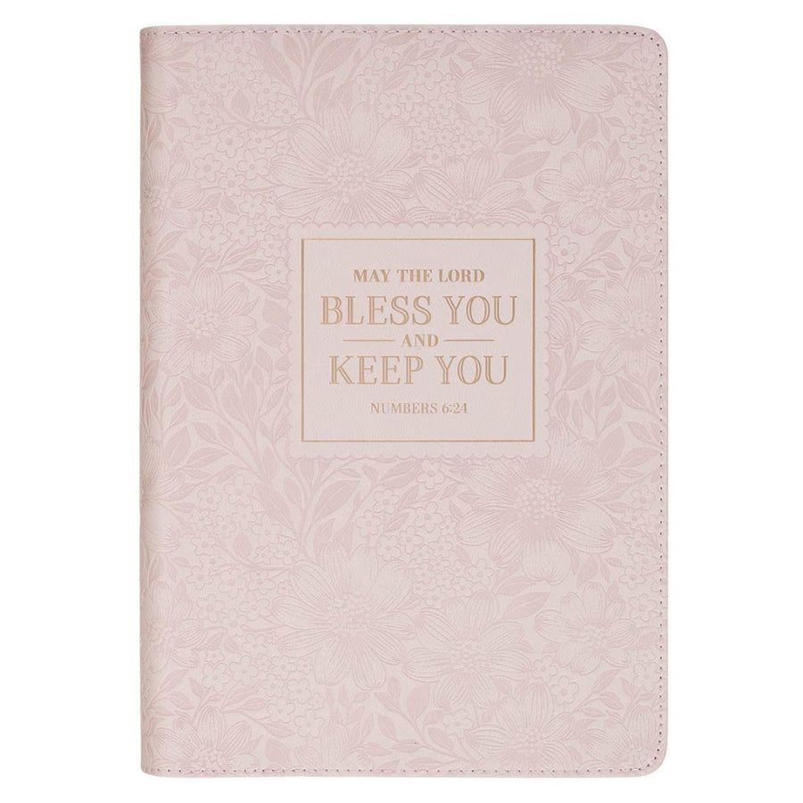 Bless and Keep You Blush Bloom Faux Leather Classic Journal