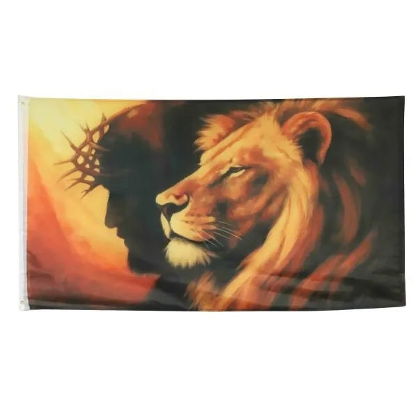 Flag Jesus and the Lion - 3ft x 5ft