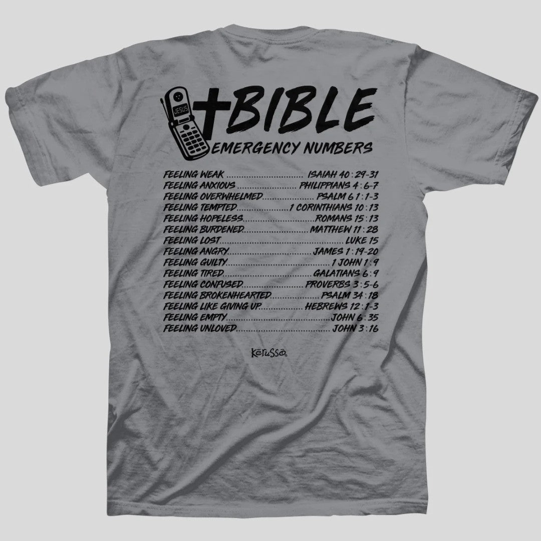 Bible Emergency Numbers T-Shirt Medium