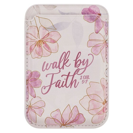 Walk By Faith Pink Cosmos Faux Leather Phone Wallet