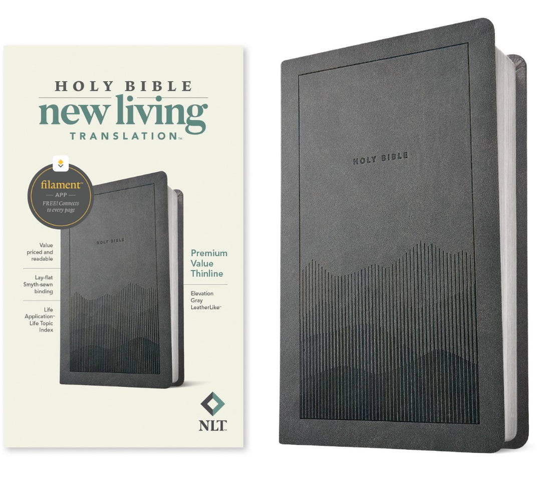 NLT Premium Value Thinline Bible, Filament Enabled, Gray