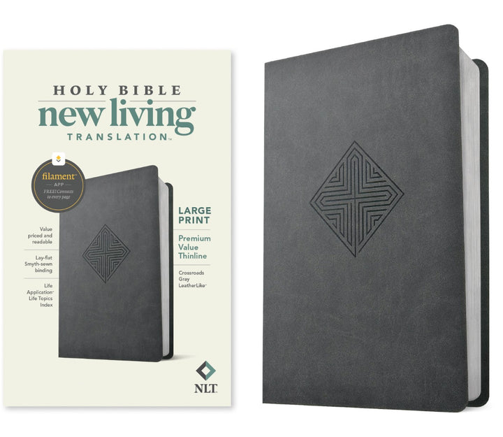NLT Large Print Premium Value Thinline Bible, Gray