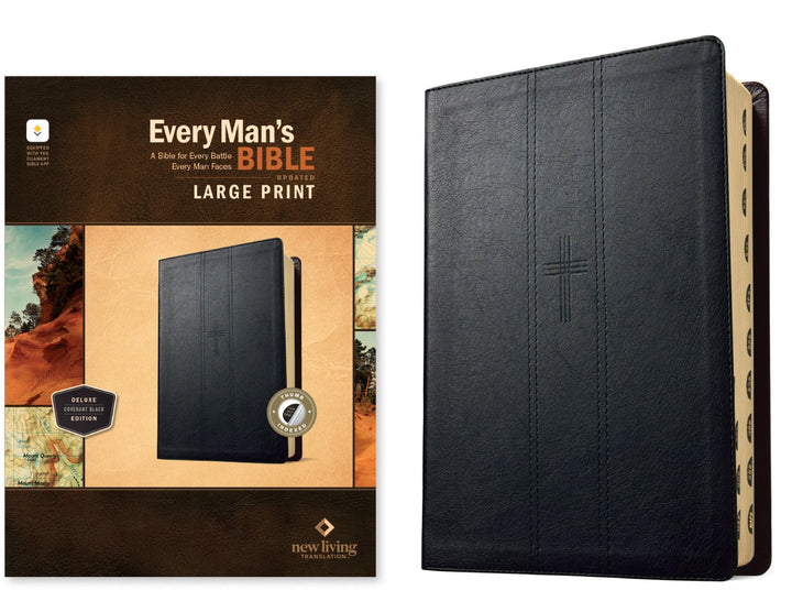 NLT Every Man's Bible, Large Print, Black, Indexed