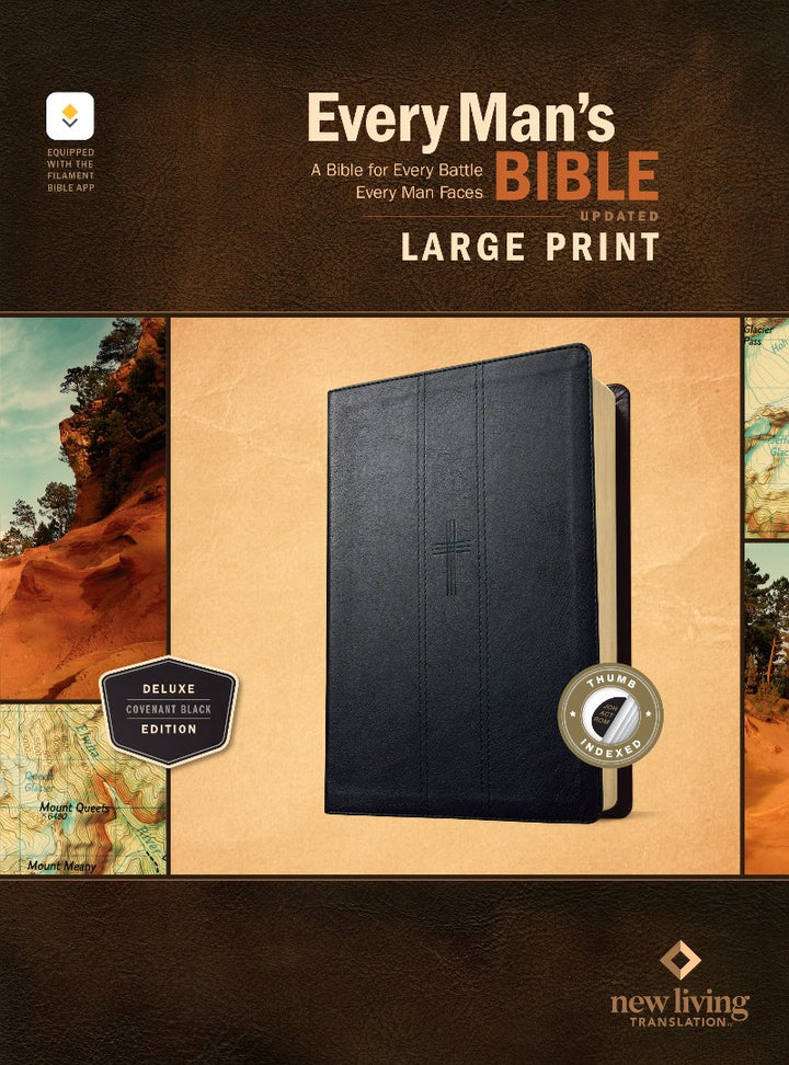 NLT Every Man's Bible, Large Print, Black, Indexed
