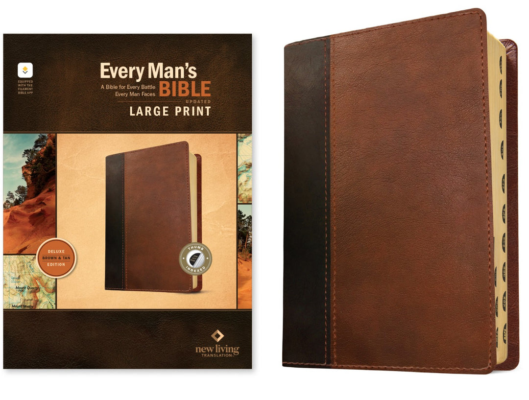 NLT Every Man's Bible, Large Print, Brown/Tan, Indexed