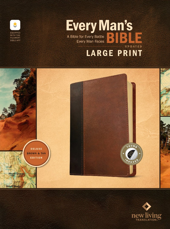 NLT Every Man's Bible, Large Print, Brown/Tan, Indexed