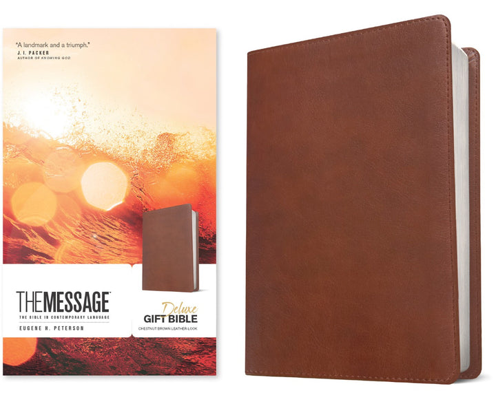 Message Deluxe Gift Bible, Chestnut Brown