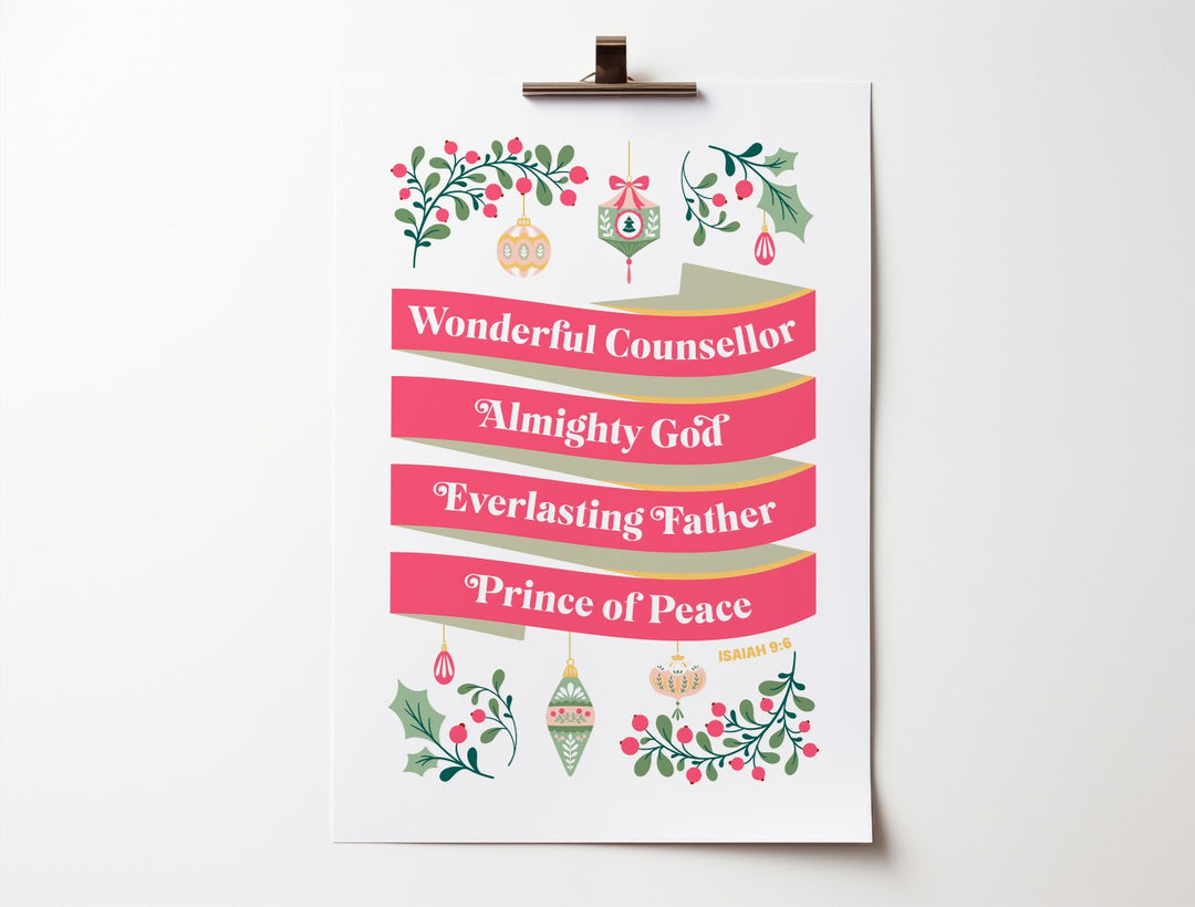 Isaiah 9:6 - Wonderful Counsellor A3 Poster