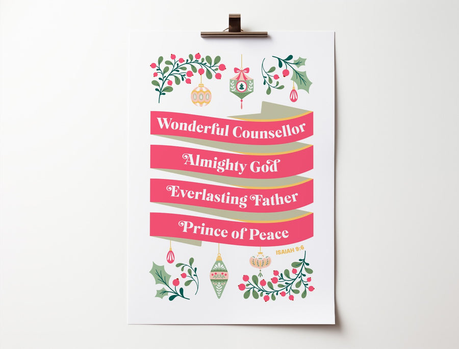 Isaiah 9:6 - Wonderful Counsellor A3 Poster