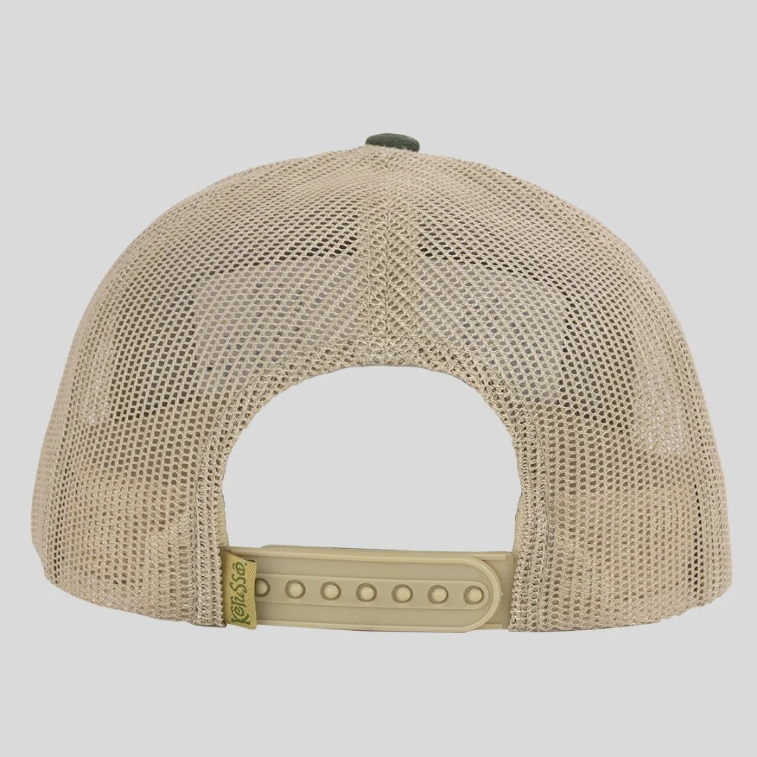 Leather Cross Olive Cap