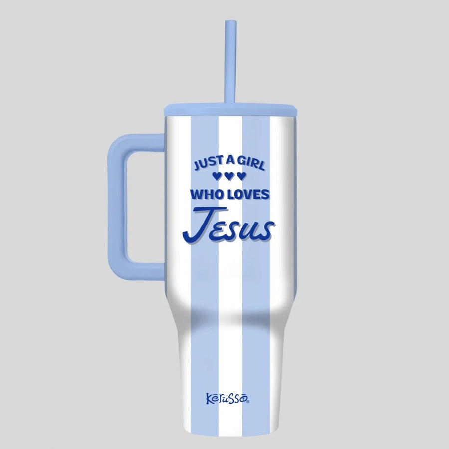 Just a Girl - 40oz Sleek Style Stainless Steel Mug w/ Straw
