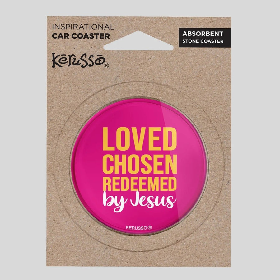 Loved Chosen Redeemed - Car Coaster