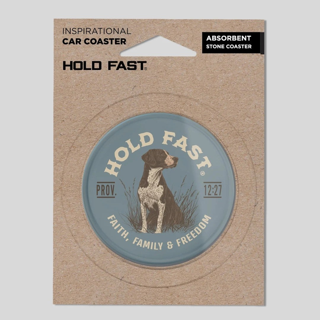 Hold Fast Hunting Dog - Car Coaster