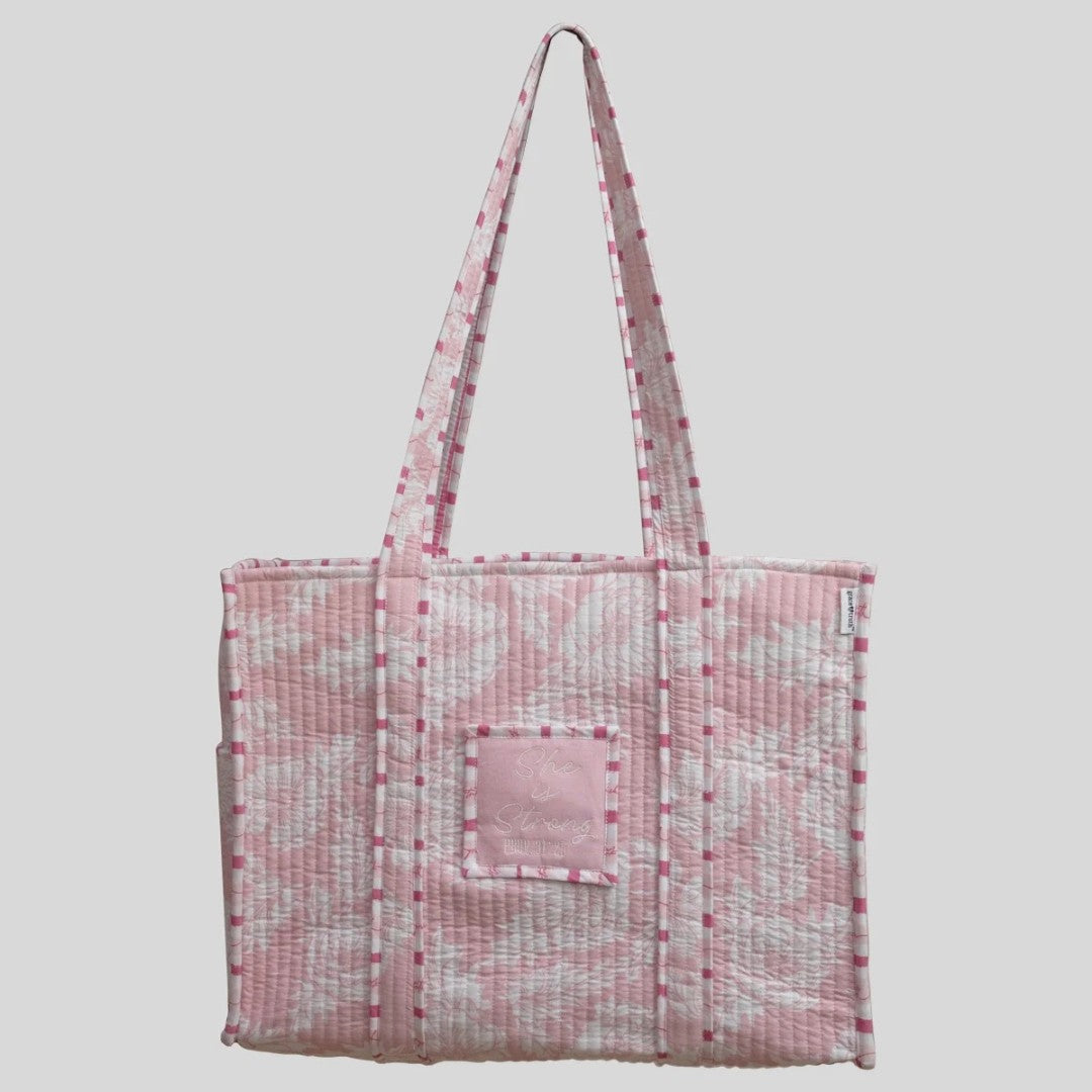 Blush Bloom Luxe Quilted Totes