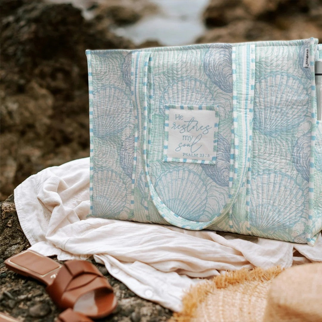 Seaside Treasure Luxe Quilted Tote - Re-vived