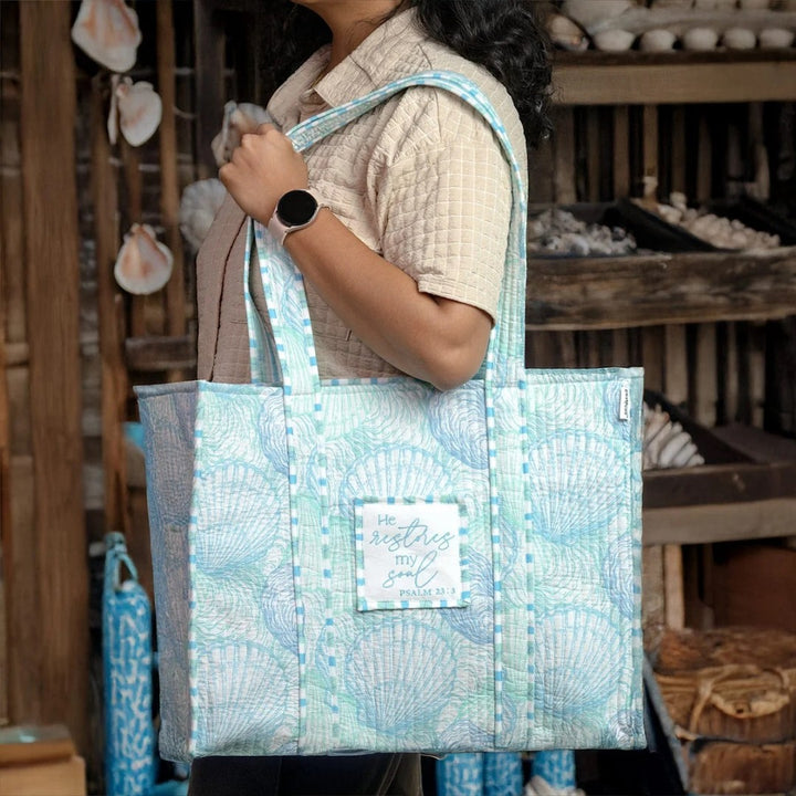 Seaside Treasure Luxe Quilted Tote - Re-vived