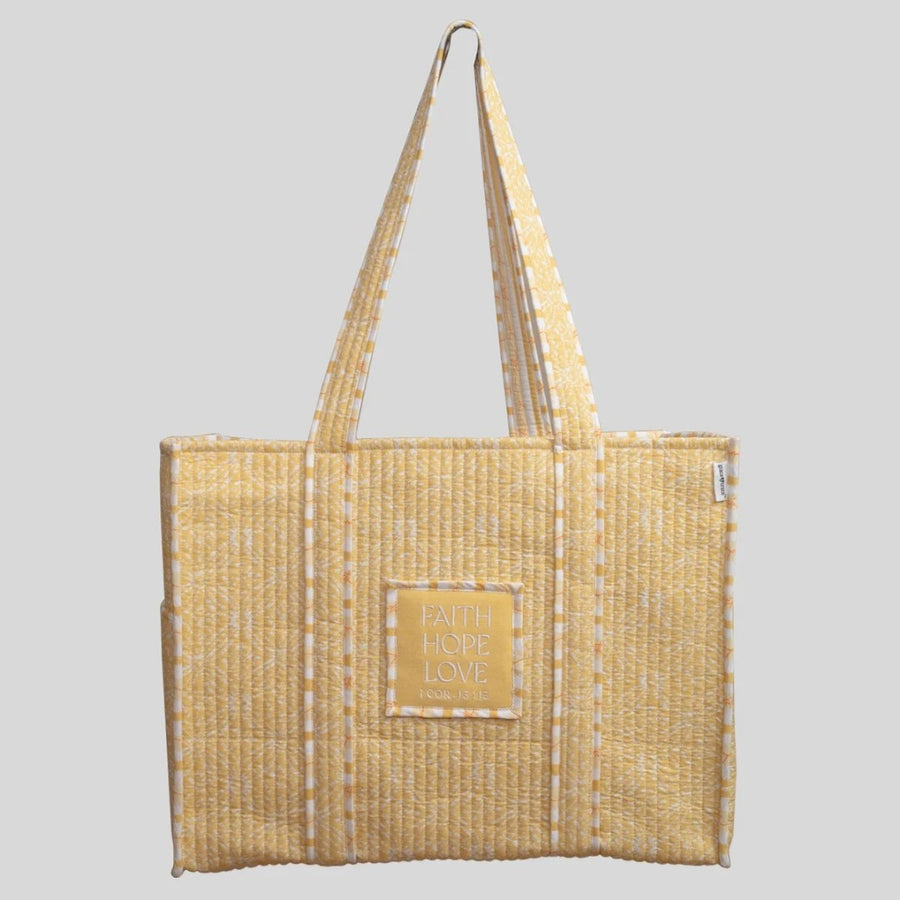 Sunburst Lattice Luxe Quilted Tote