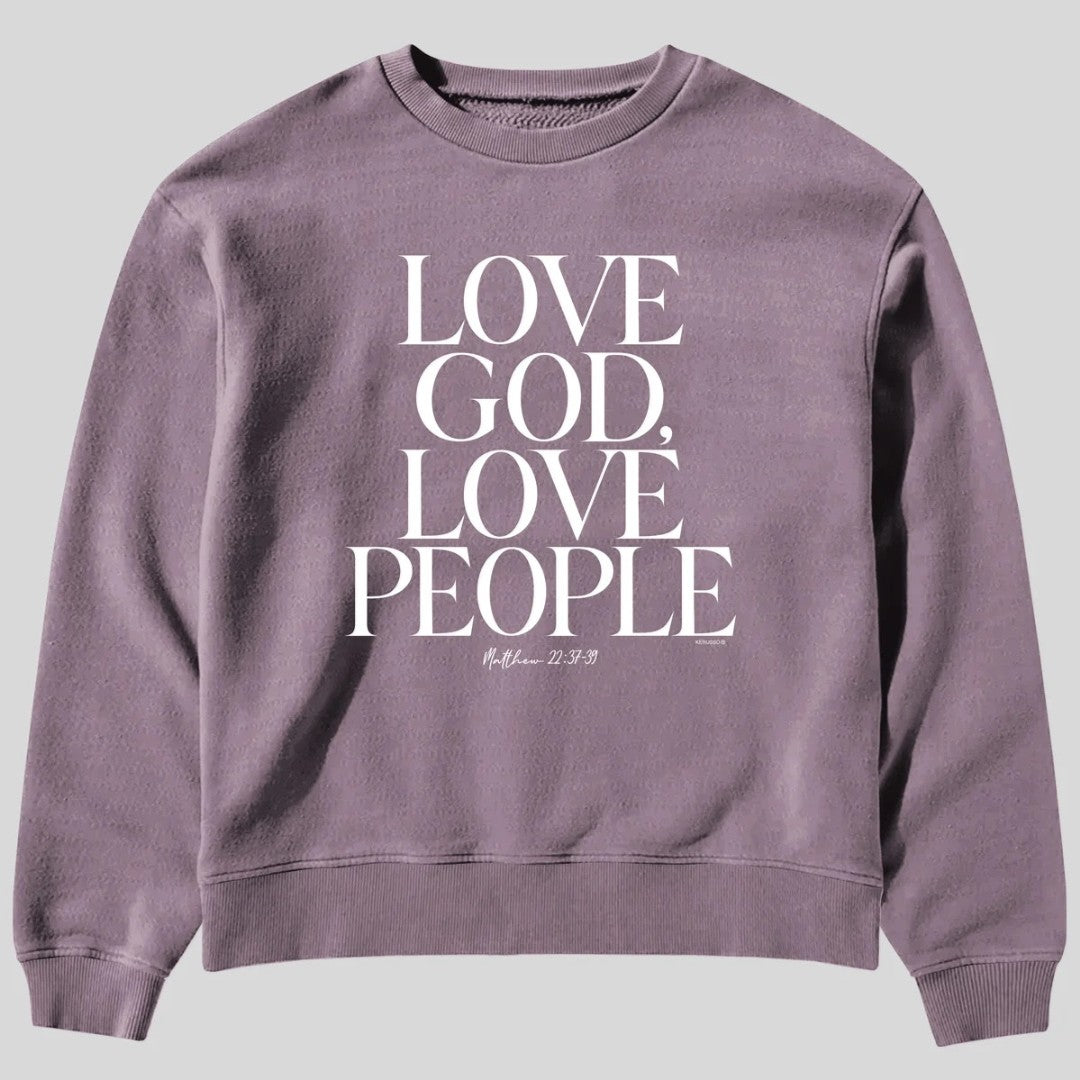 Love God Love People Boxy Crew Fleece XL