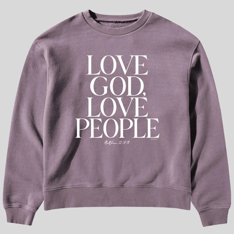 Love God Love People Boxy Crew Fleece 2XL