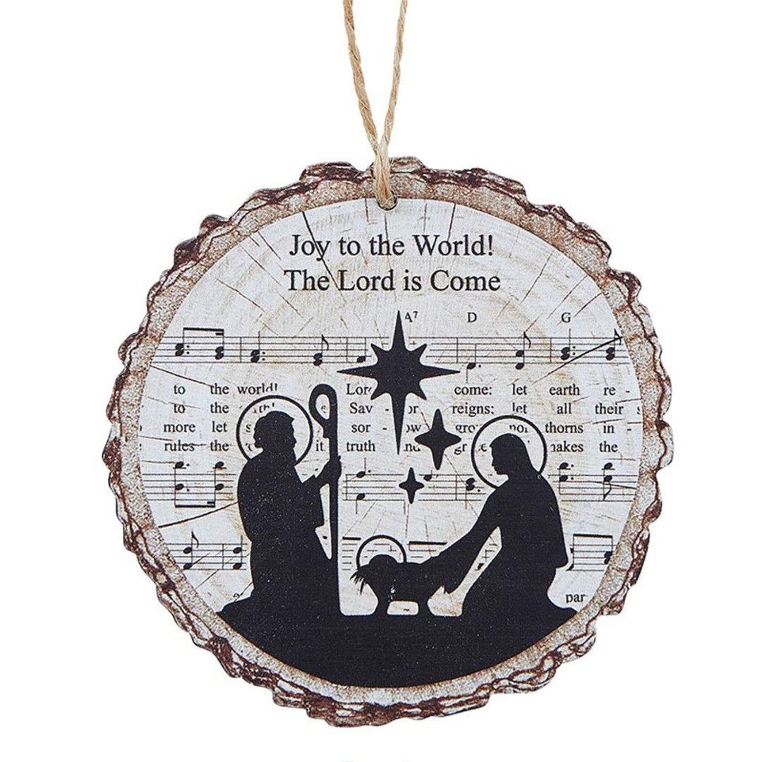 Joy To The World Wood Slice Ornament