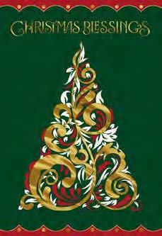 Christmas Boxed Cards: Green Christmas Tree (Pack Of 16)
