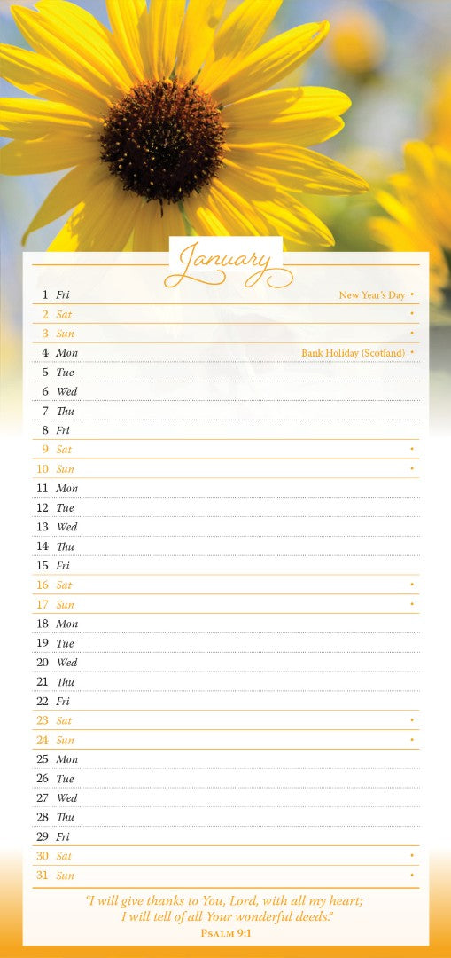 2027 Wall Calendar: Words Of Praise