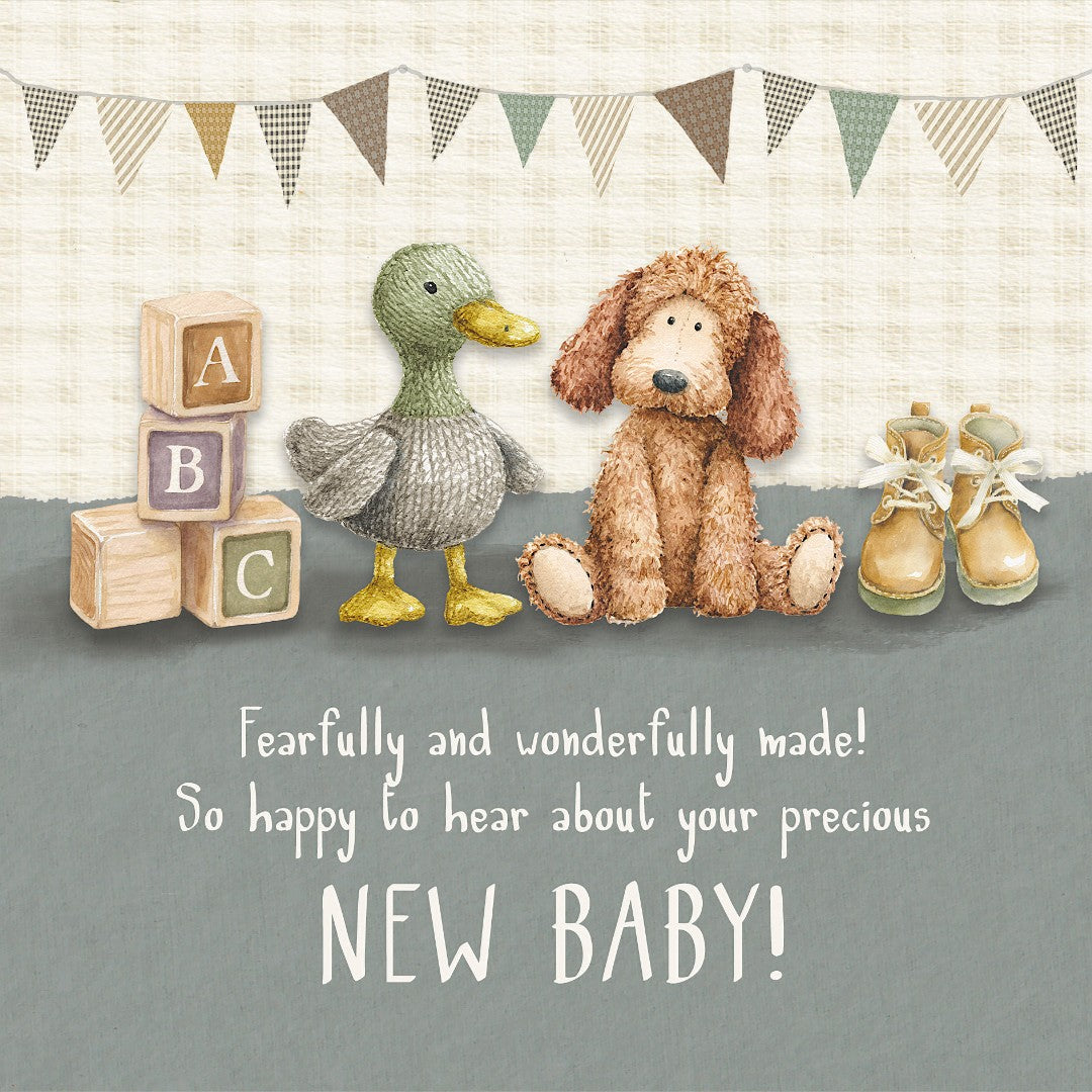 Knitted Toy Baby Greetings Card