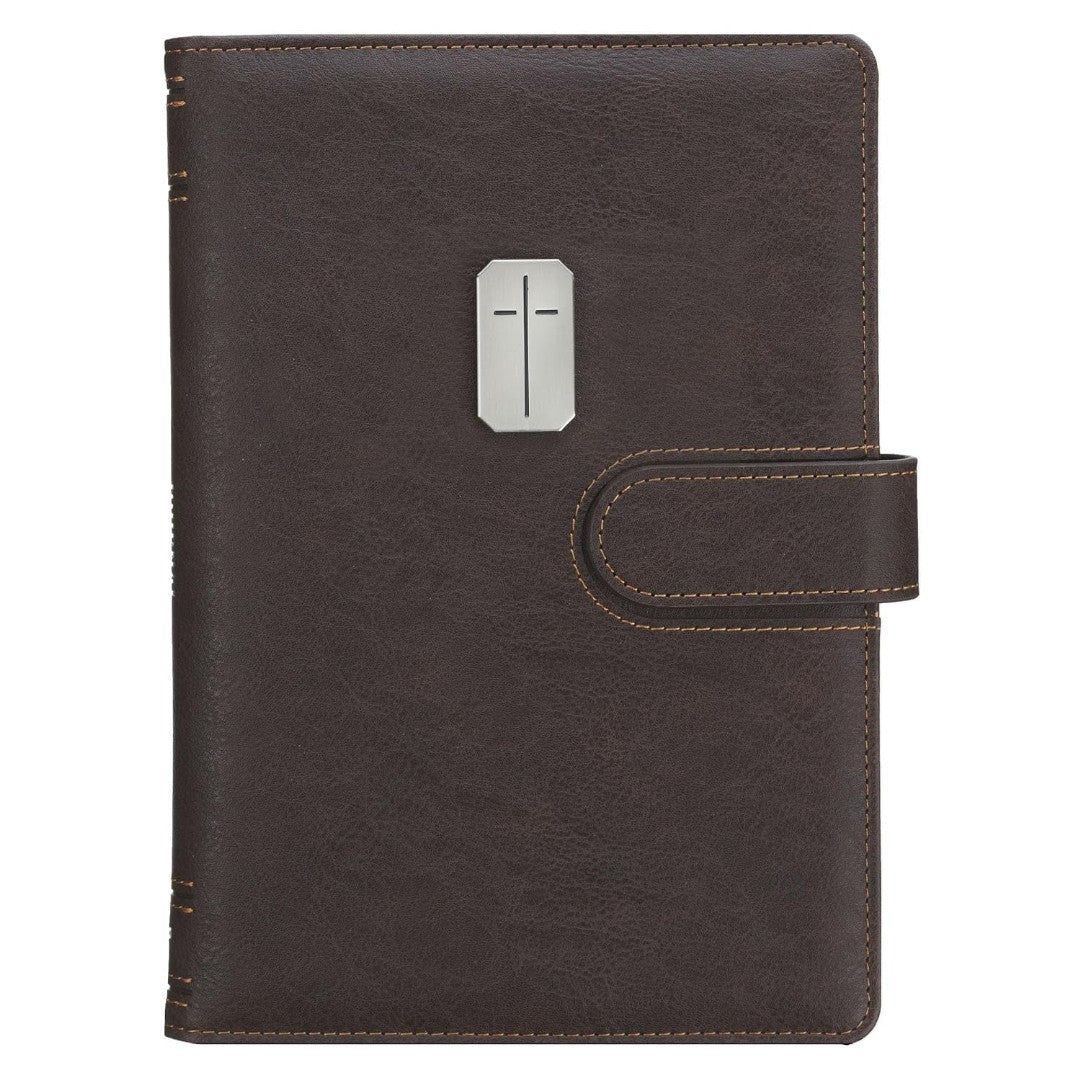 Man of God Journal with Magnetic Closure, Brown