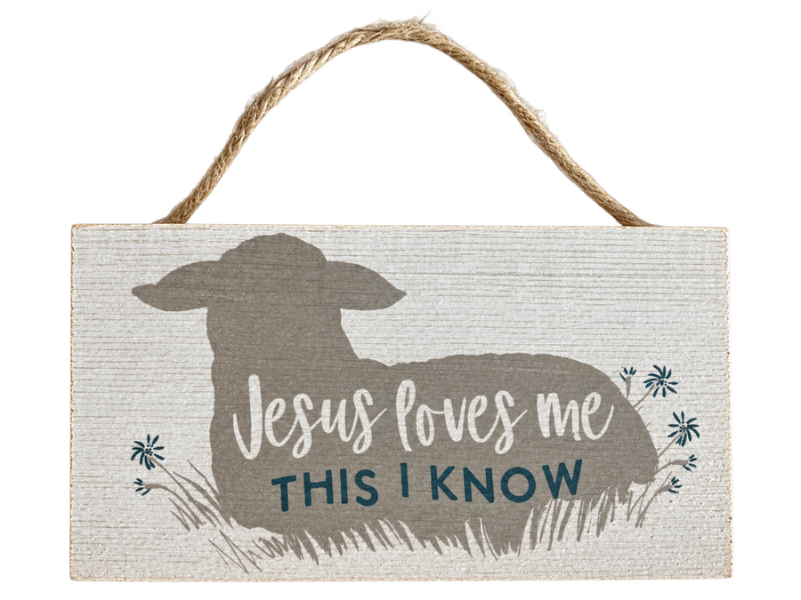 Mini Sign - Jesus Loves Me/Lamb