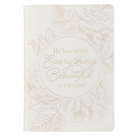 Everything Beautiful White Faux Leather Classic Journal