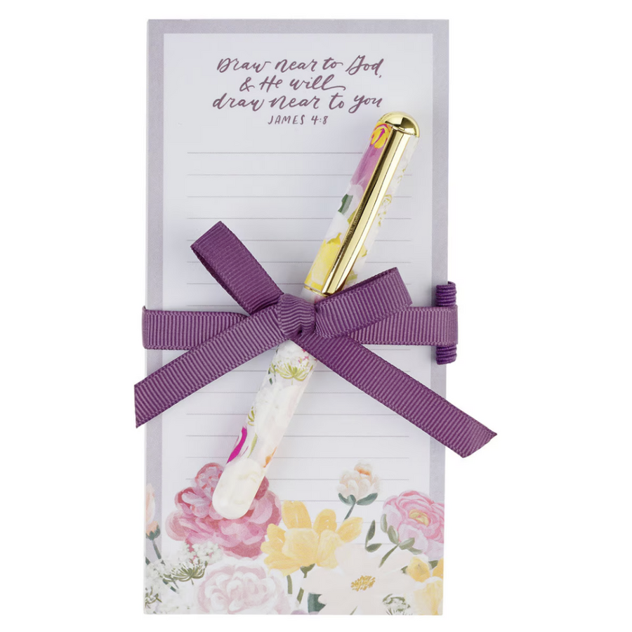 Draw Near to God Magnetic Notepad and Pen Gift Set James 4:8