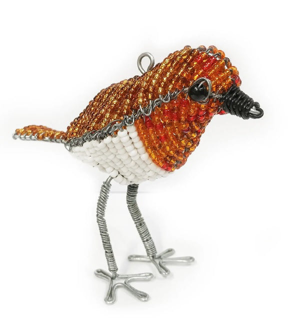 Beaded Robin Handmade Christmas Decoration