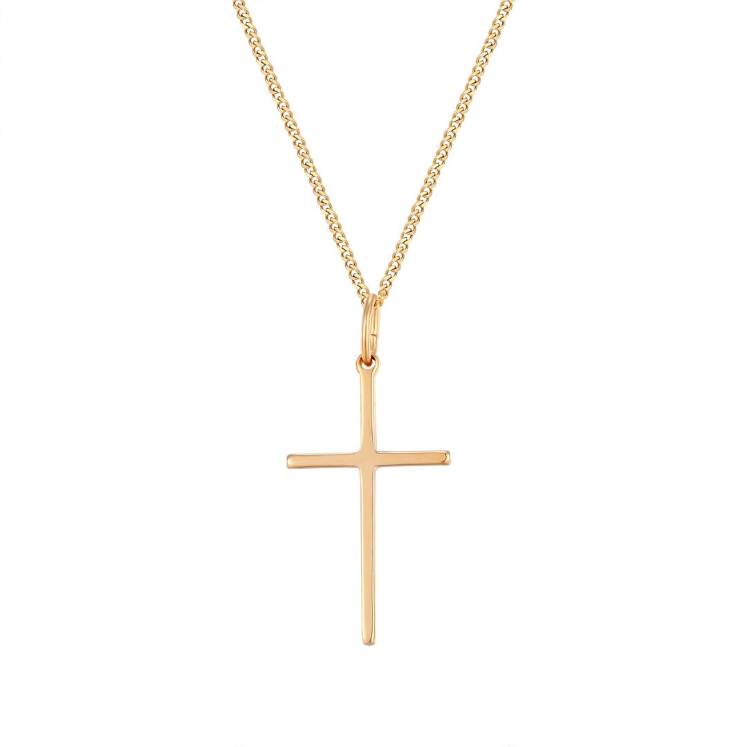 Delicate Plain Cross Pendant