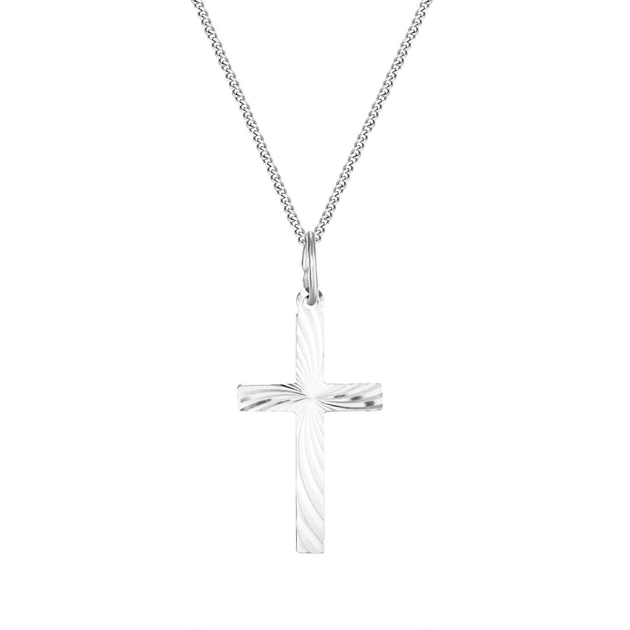 Diamond Cut Cross Pendant