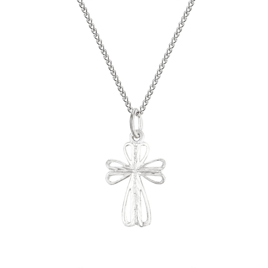 Diamond Cut Fancy Cross Pendant
