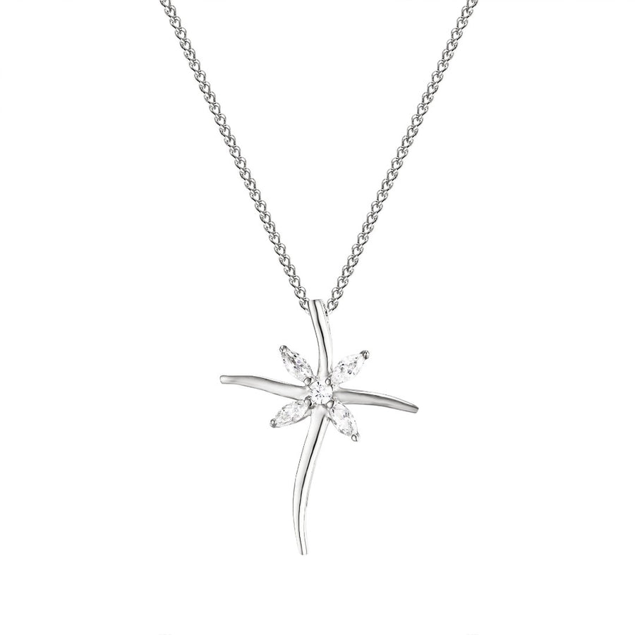Four Stone Centre Cross Pendant