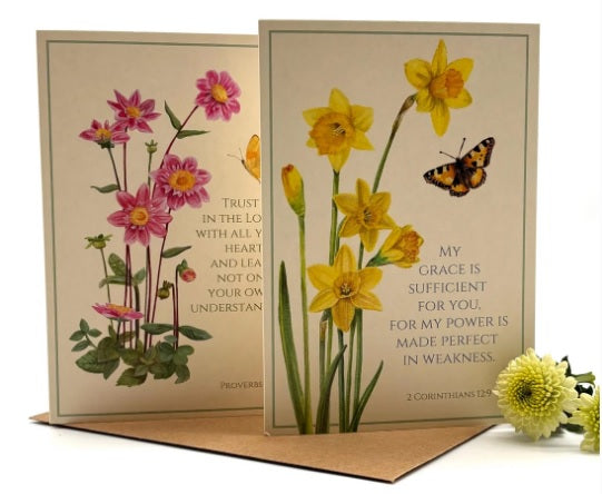 Vintage Flowers Notecards - Pack of 6 Christian Notecards