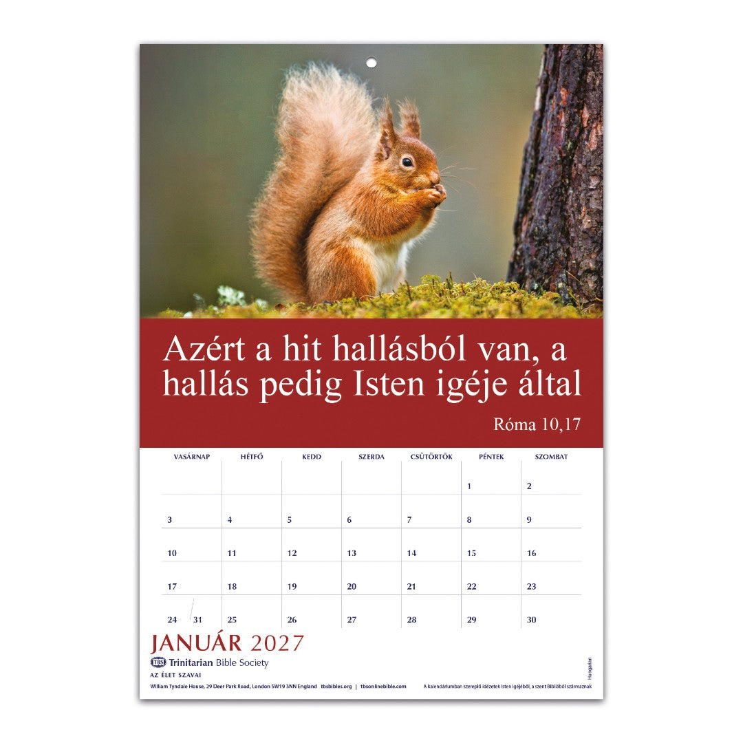 Hungarian Words Of Life Calendar 2027