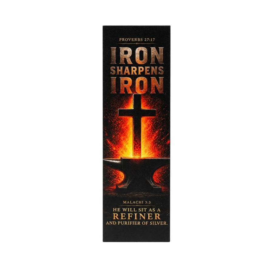 Iron Sharpens Iron Bookmark – Proverbs 27:17 – Pk25