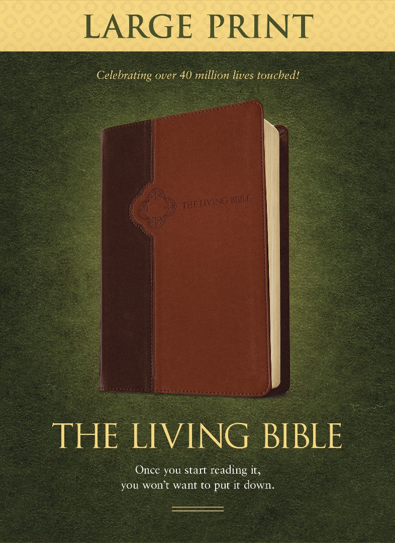 The Living Bible Large Print Edition Brown/Tan - Re-vived