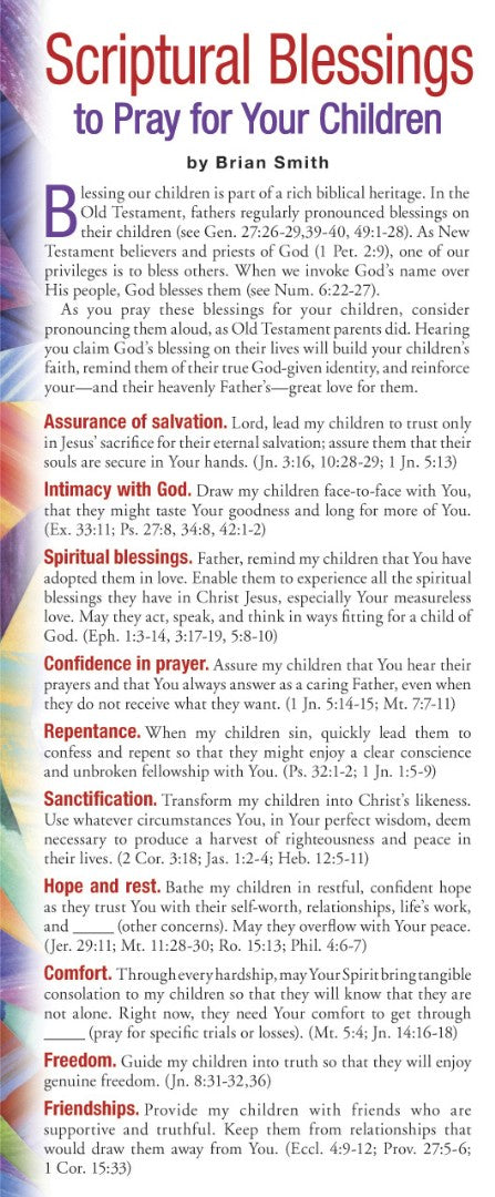 Scriptural Blessings to Pray for Your Children (pack of 50) - Re-vived