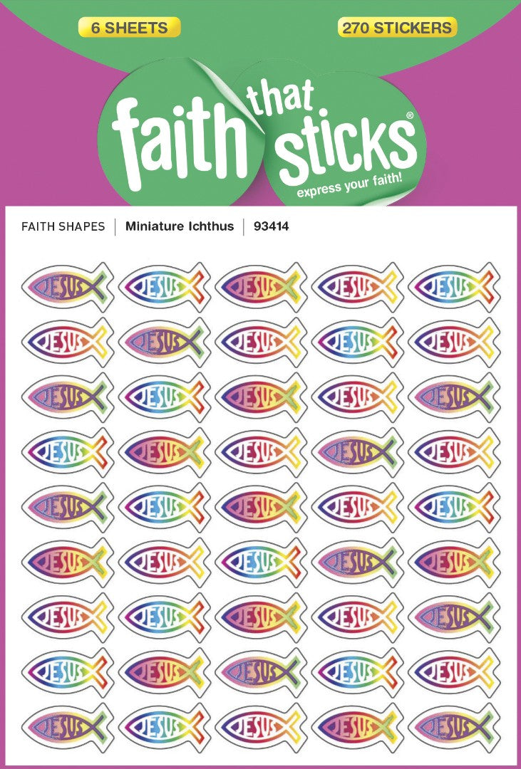 Miniature Ichthus - Faith That Sticks Sticker - Re-vived