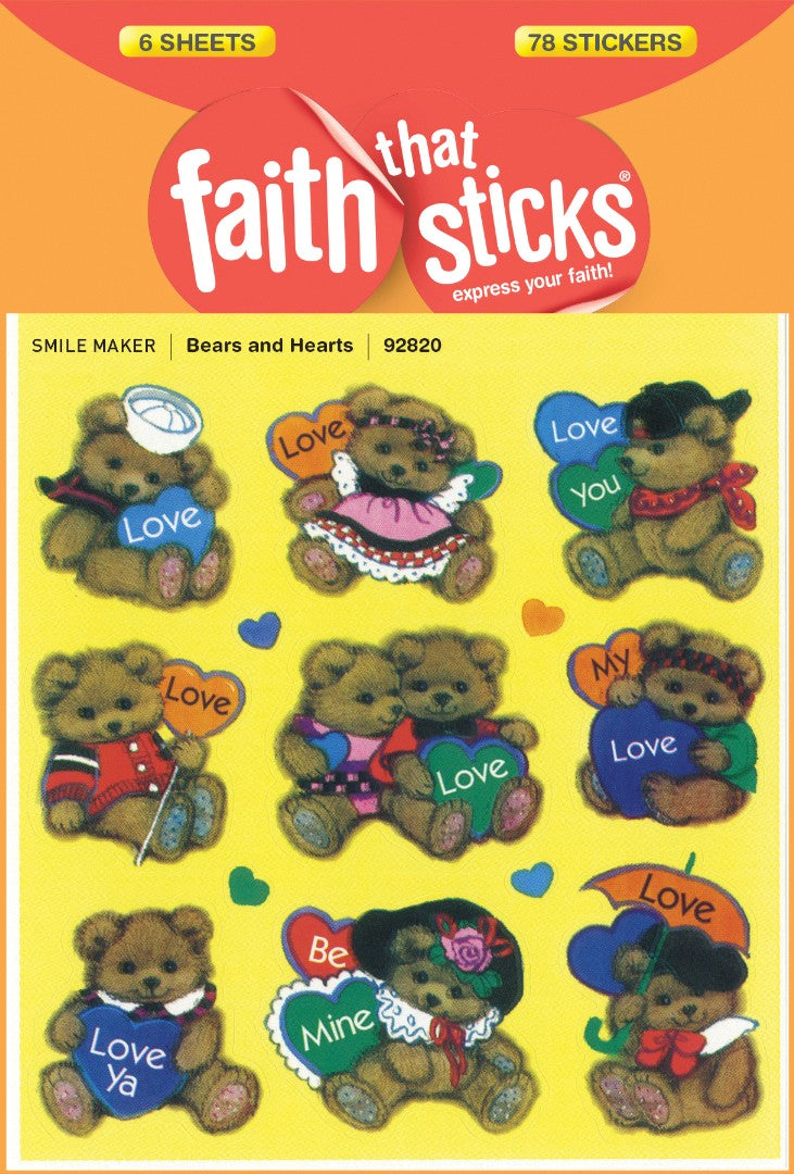 Bears And Hearts - Faith That Sticks Stickers